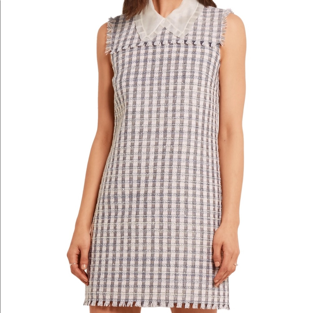 Miu Miu tweed dress with organza collar sz 46/10